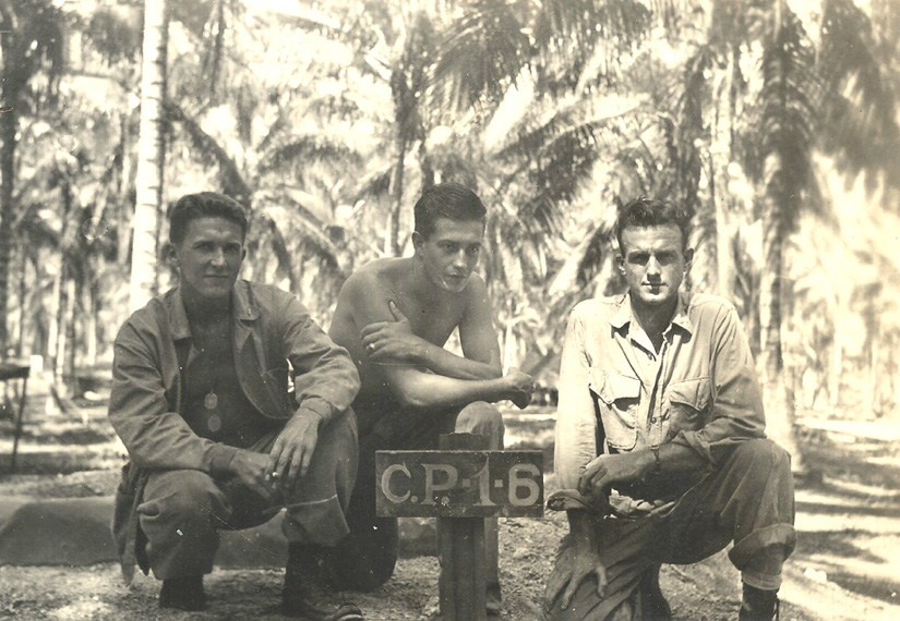 Norm Bayley (r) A rare quiet moment in Guadalcanal 